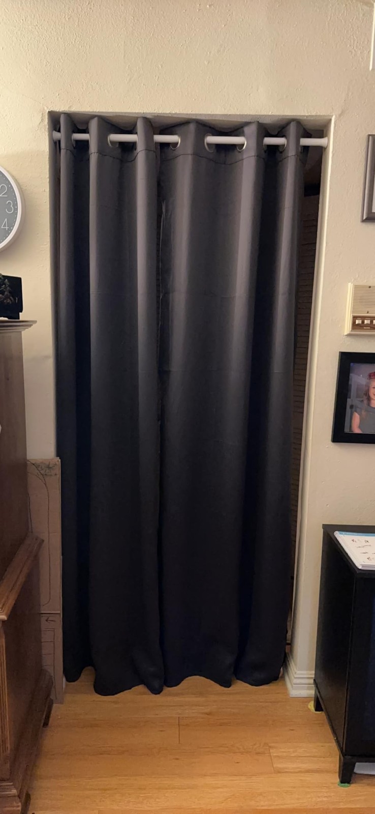 80″ Blackout Door Curtain Thermal Insulated Privacy Room Divider Dark Grey W34
