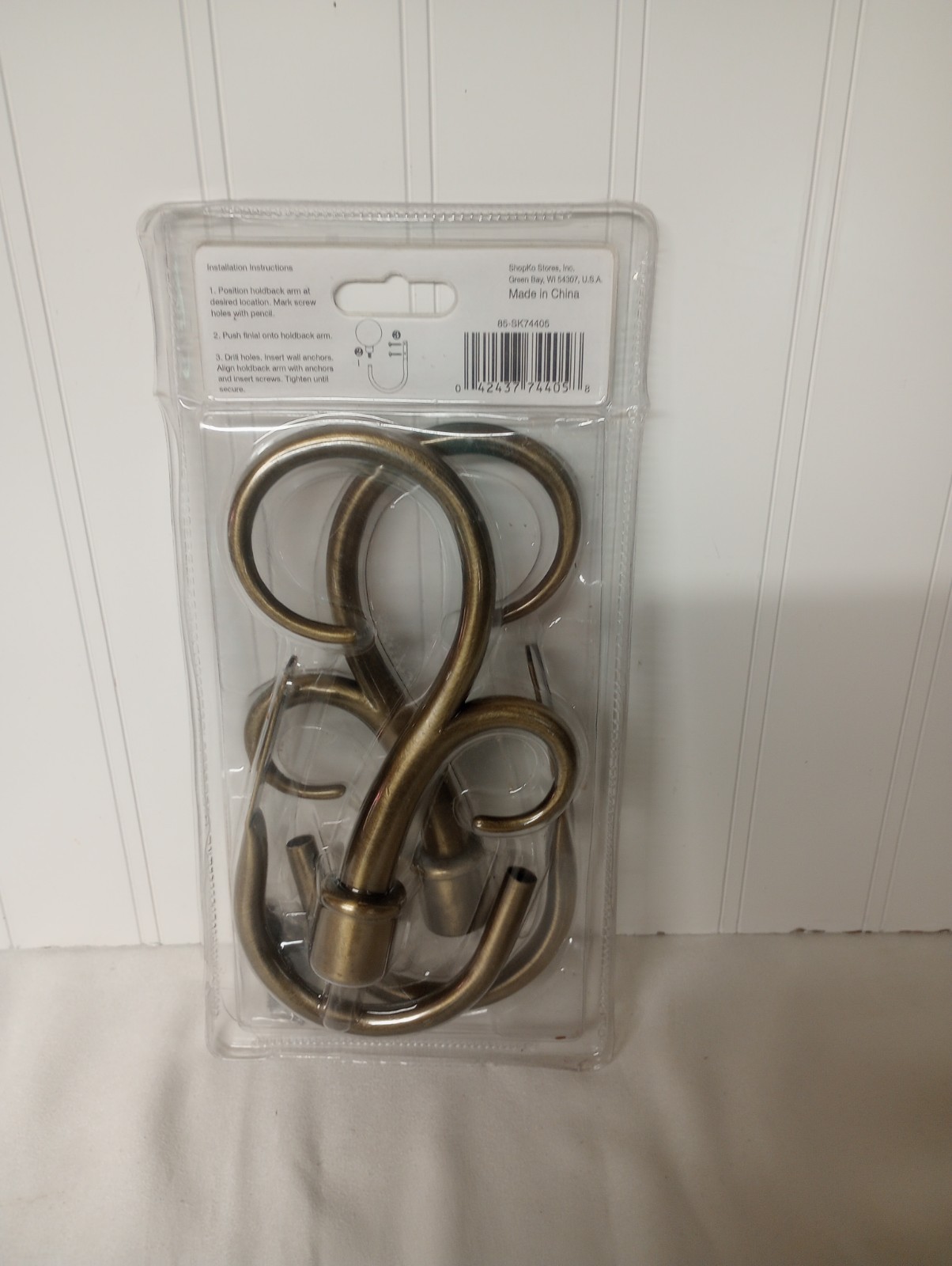 NEW NORTHCREST HOME CURTAIN HOLDBACKS WALL HOOKS/STAY MOUNTING HARDWARE INCLUDED