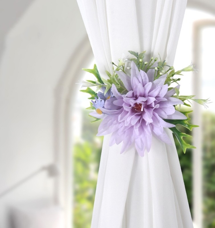 Curtain Tiebacks Flower Window Curtain Bind Rope Decorative Curtain Holdbacks