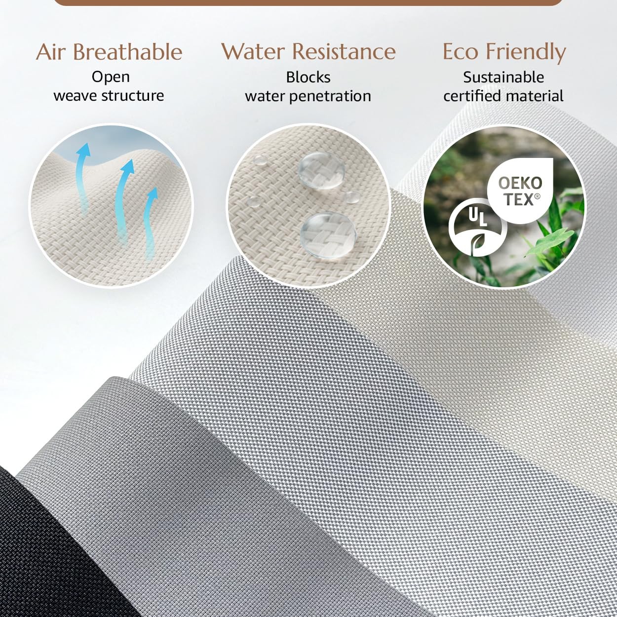 Foiresoft Cordless Solar Shades Roller Blinds Windows Light Filtering 3