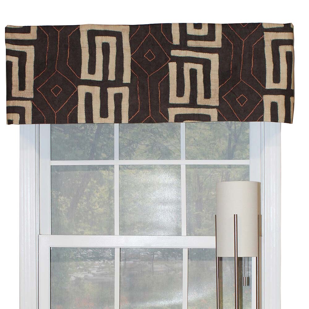 RLF Home Atahaulpa Tailored Window Valance 3″ Rod Pocket 50″ x 14″ Chocolate