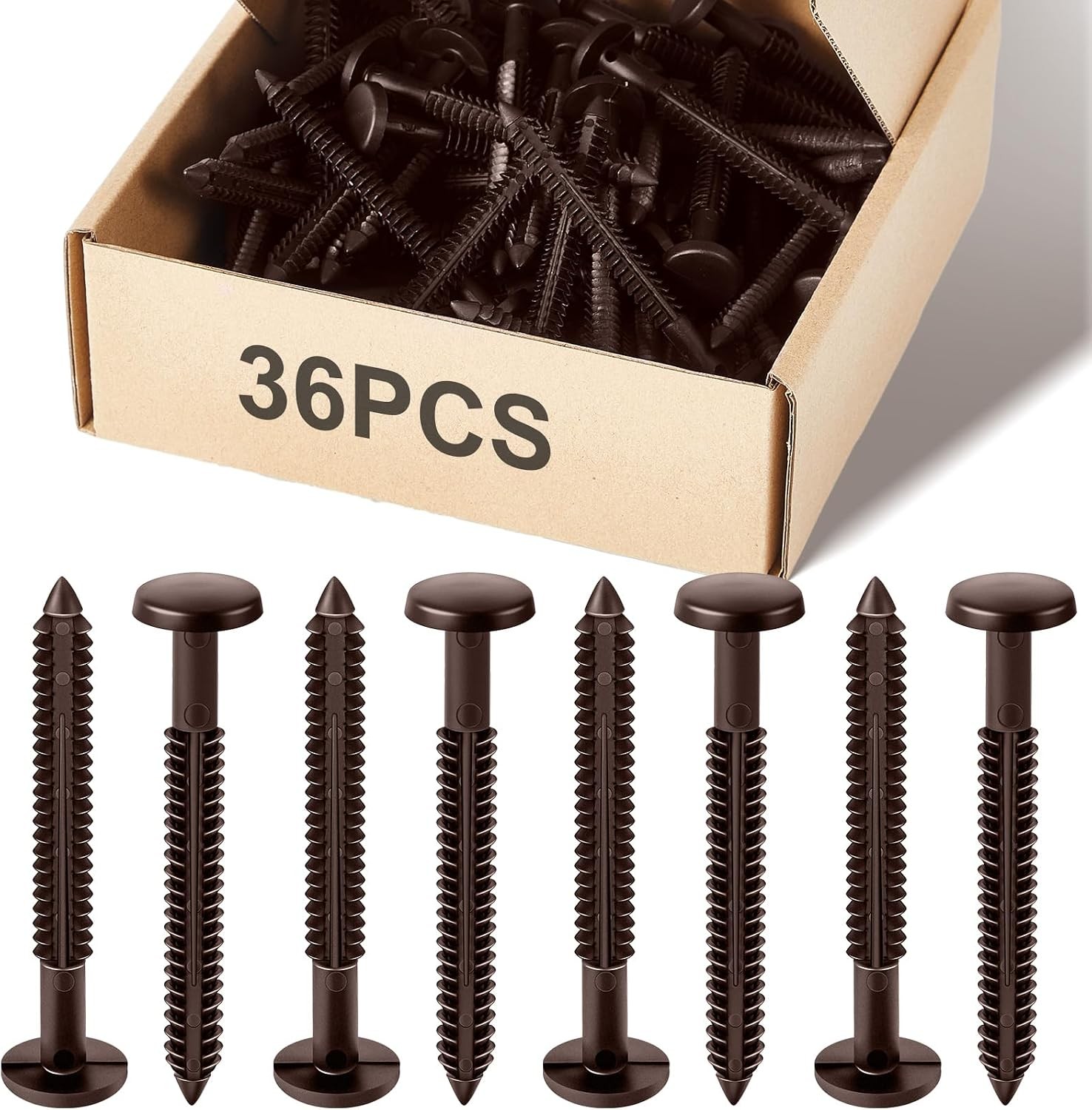 Blulu 36 Pcs 3 Inch Vinyl Shutter Fastener Window Panel Peg Lok Pin Pegs Screws