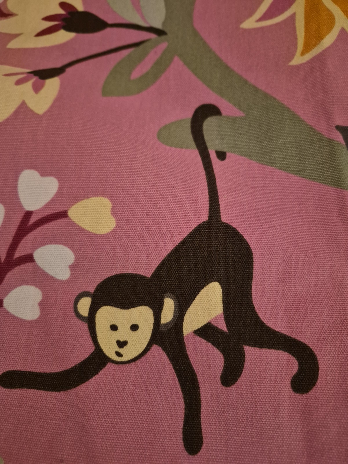 Pottery Barn Kids Pink Curtains Set Of 2 Monkey Floral Print 50×84