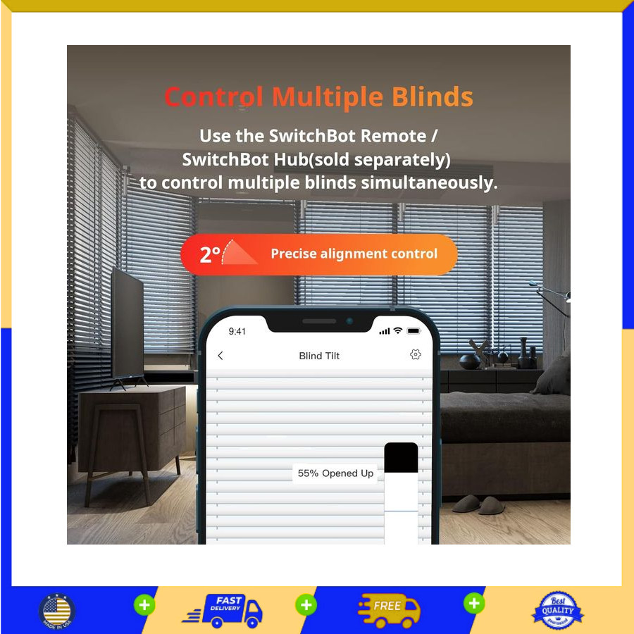 Motorized Blind Tilt Smart Electric Blinds Solar Bluetooth Light Sensor
