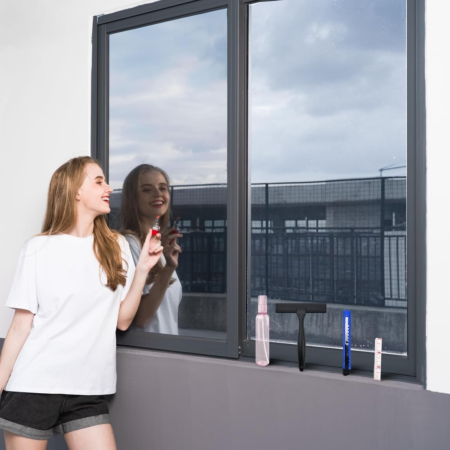 Daytime Privacy Window Tint – UV & Heat Blocking Film, 17.5in x 78.7in Design