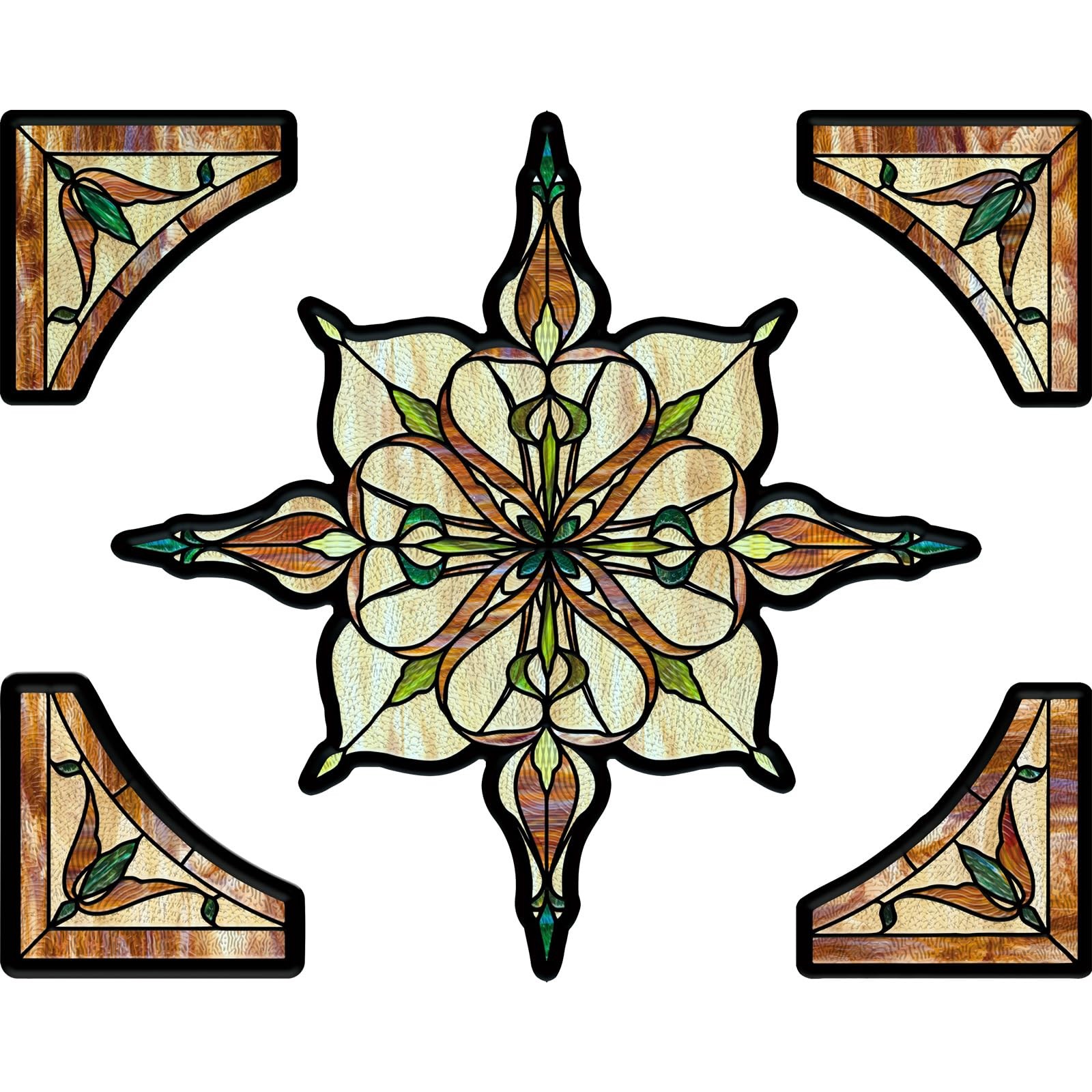 Window Stickers, ‌Stained Glass Window Privacy Film, UV Blocking Static Cling…