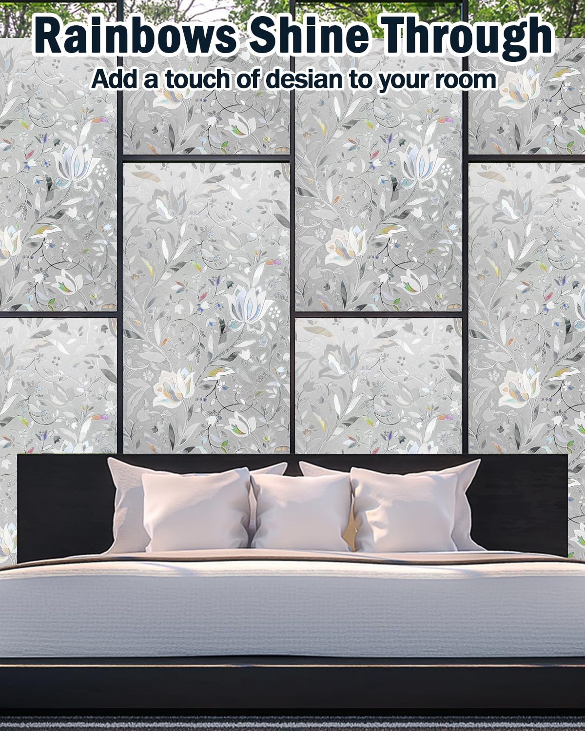 Window Privacy Film Decorative with Installation Tools, Frosted Glass Decorat…