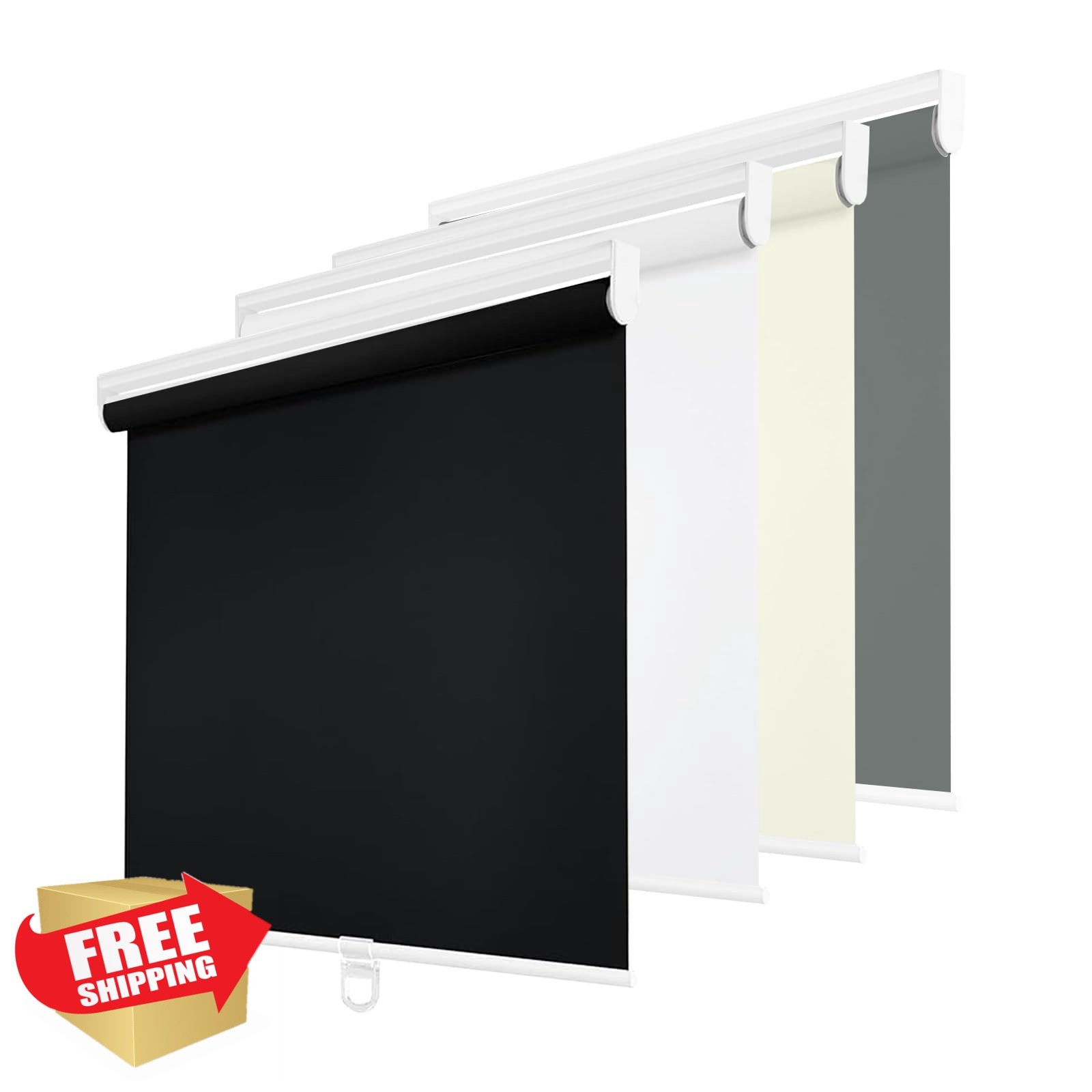 Changshade Blackout Roller Shades 33.5″w x 72″h Black
