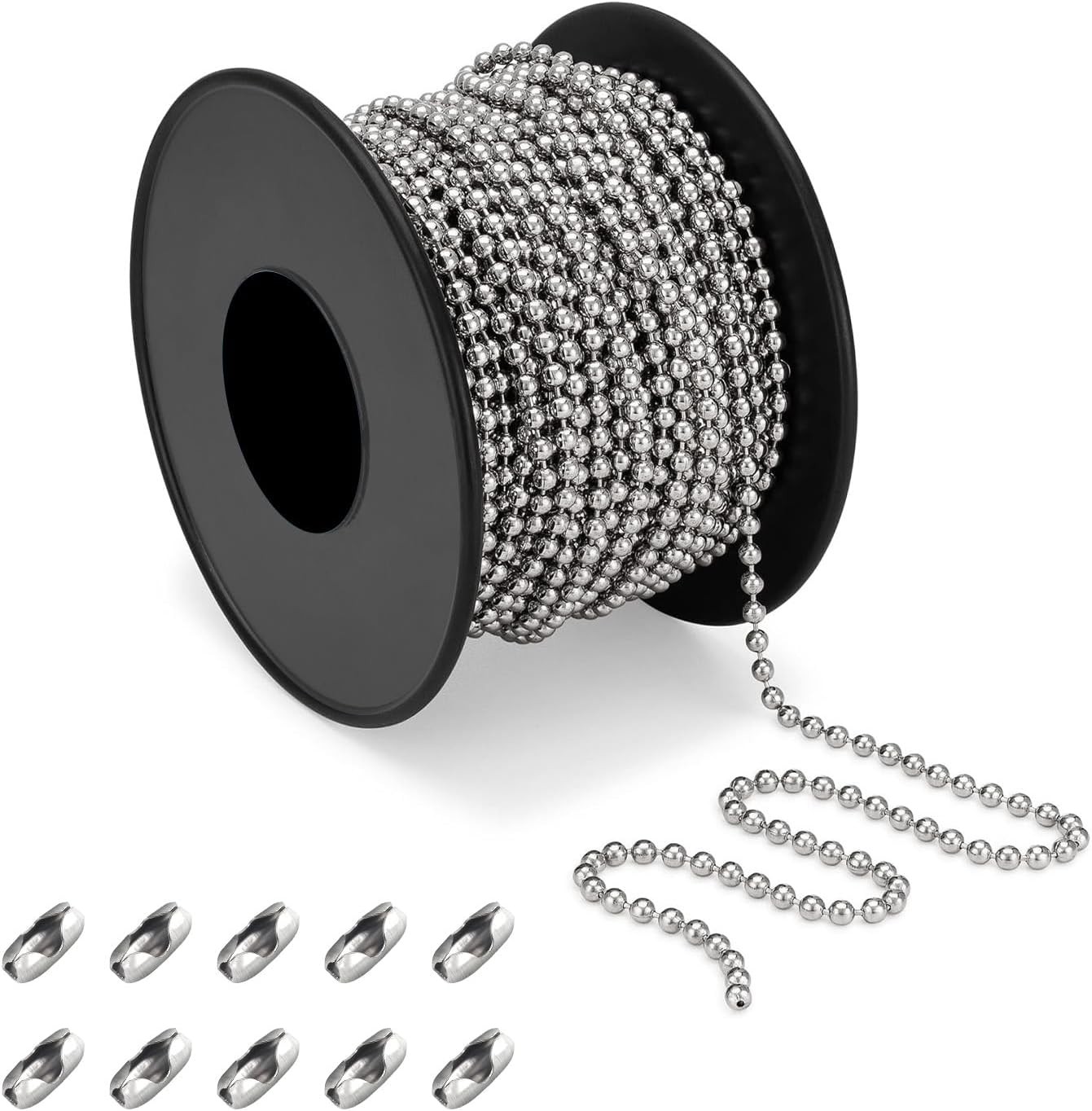 32ft length-304 Stainless Steel Ball Chain Blinds & Shades W/ 10 Connectors