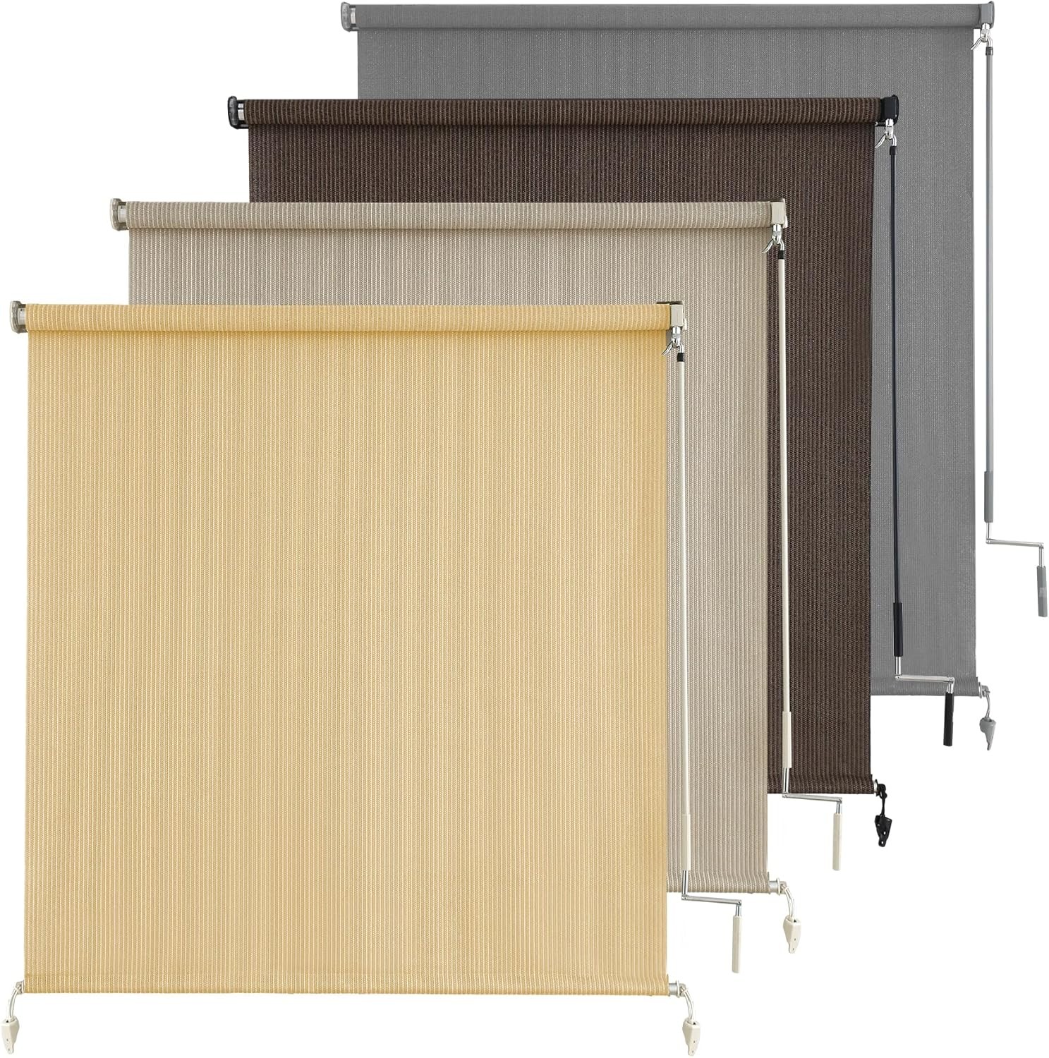 Outdoor Roller Shades for Porch , Cordless Patio Roll Up Blinds with Spliced