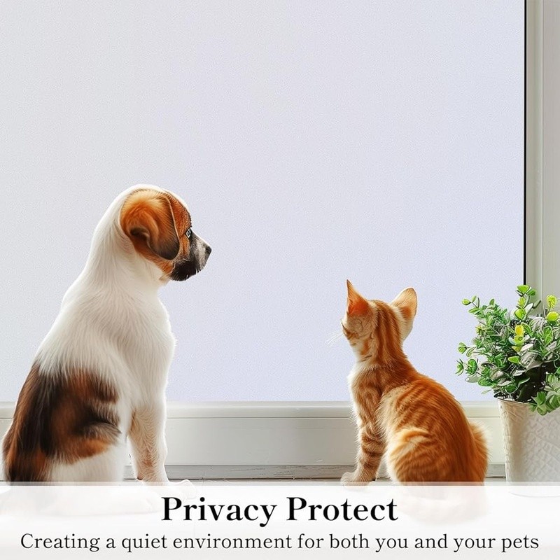 Frosted Window Film Privacy Static Cling Anti UV Reusable Heat Control New