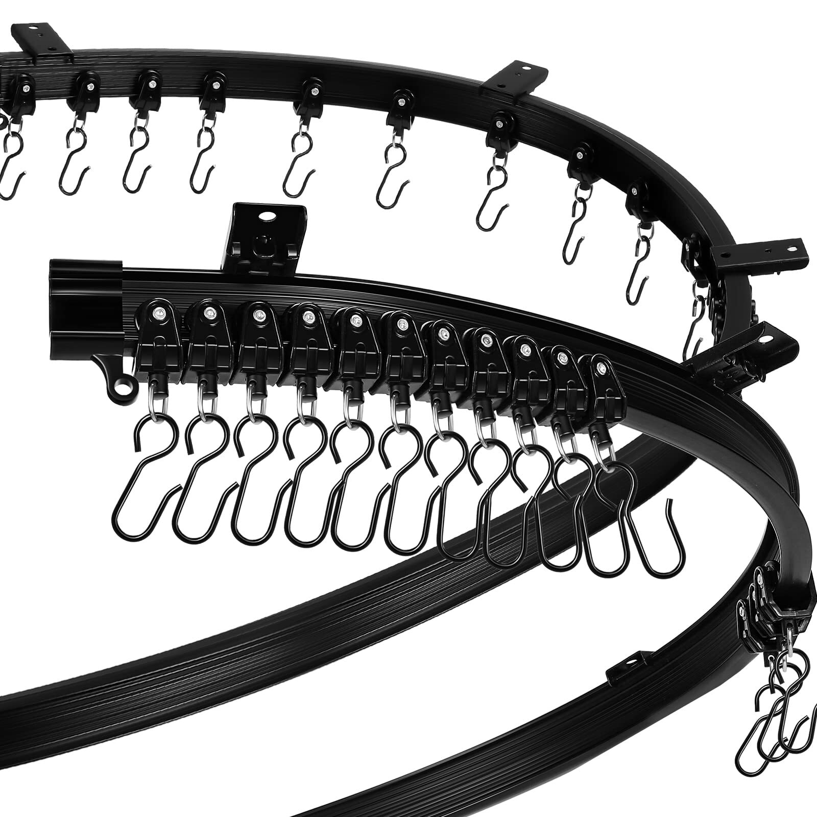 Cortina De Techo Curvo Montaje Flexible Para Riel De Cortina Litera Ventana S…