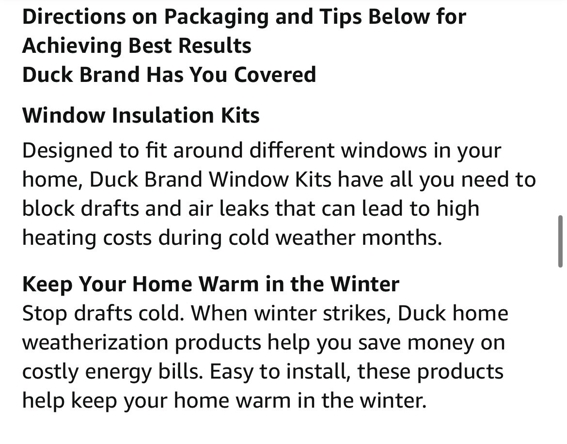 Duck indoor window insulation kit 3 rolls and 2 tapes