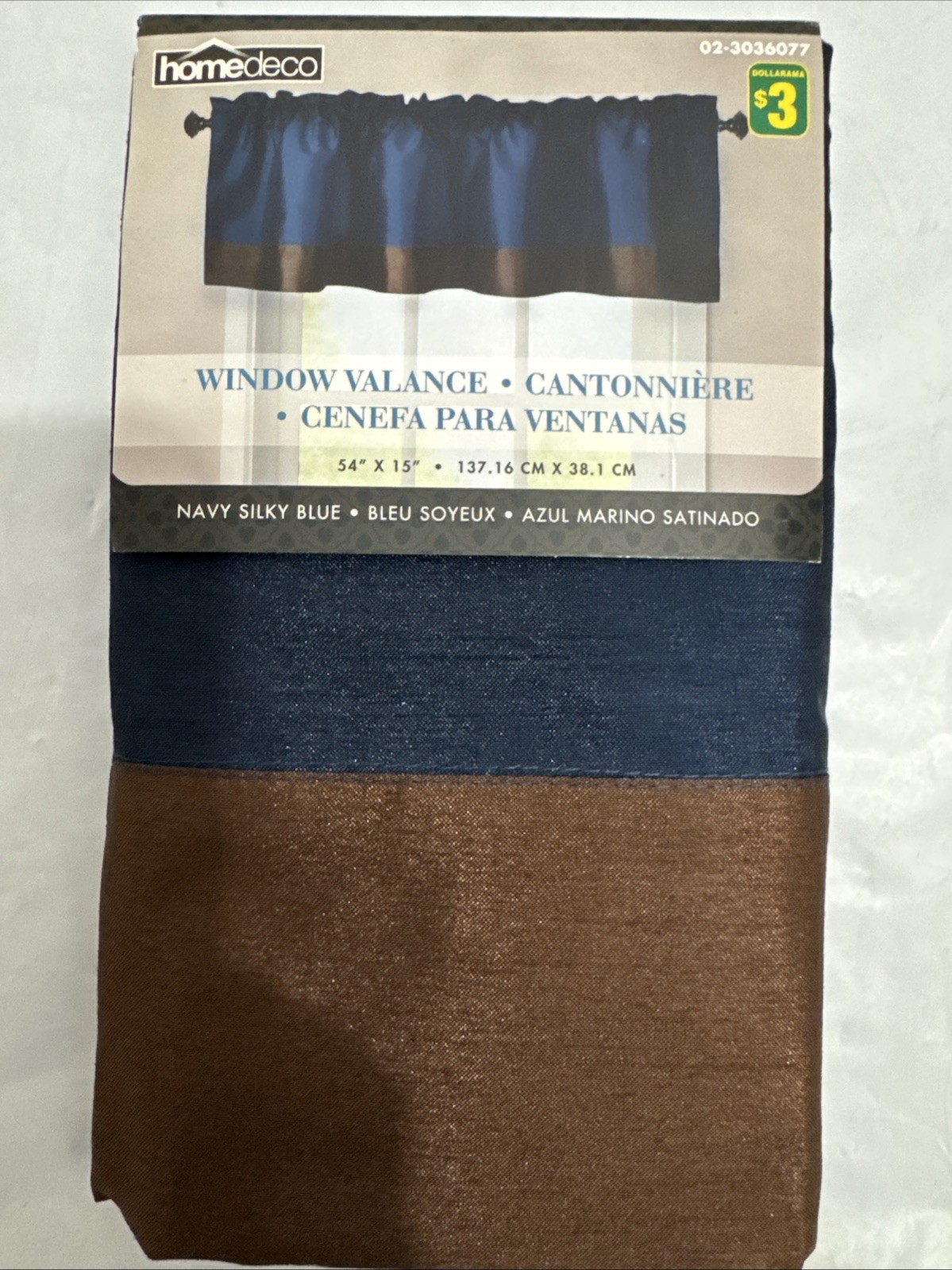 Set Of 6 Pcs Home Deco Window Valance Size 54 X 15 Inch Color Brown And Navy