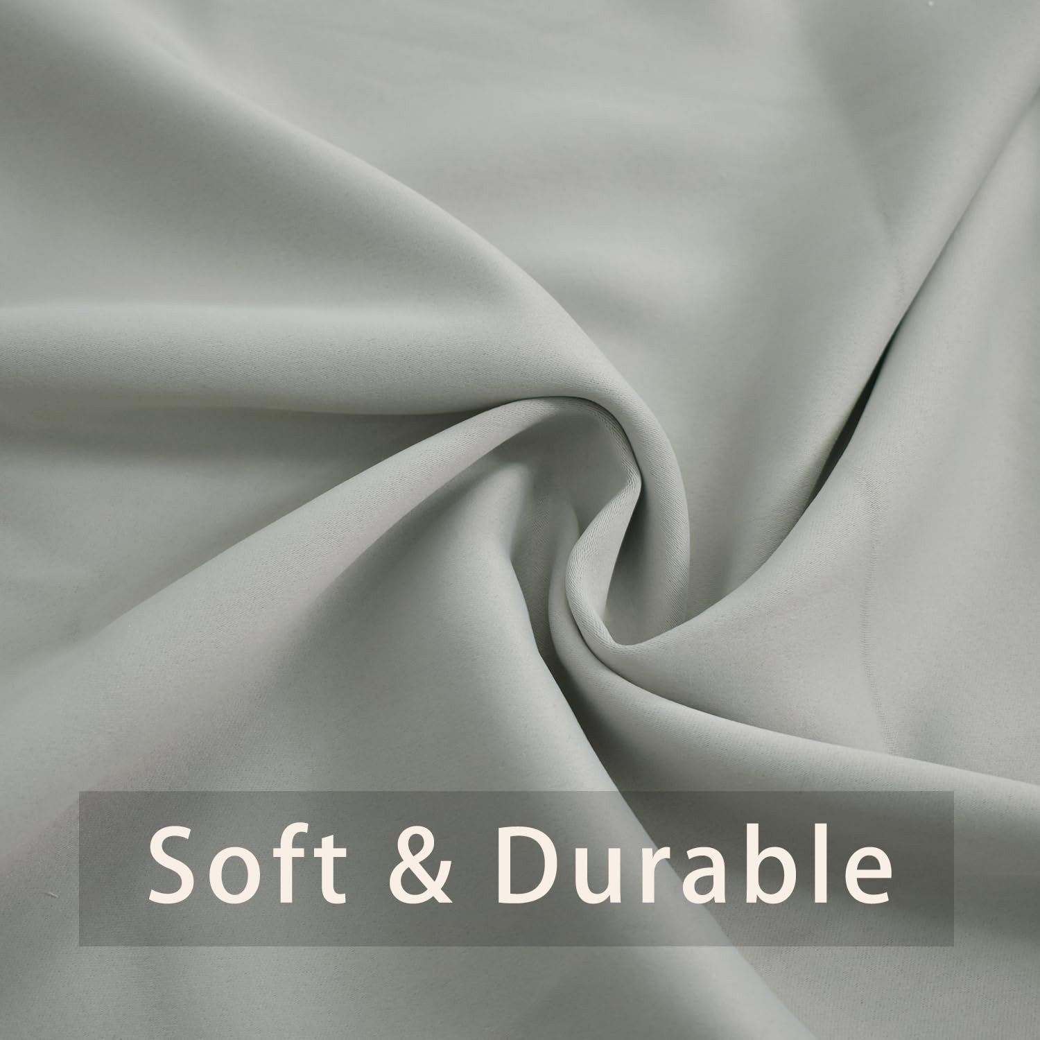 Light Grey Room Darkening Curtains 48 inches Long Window Curtain Panels