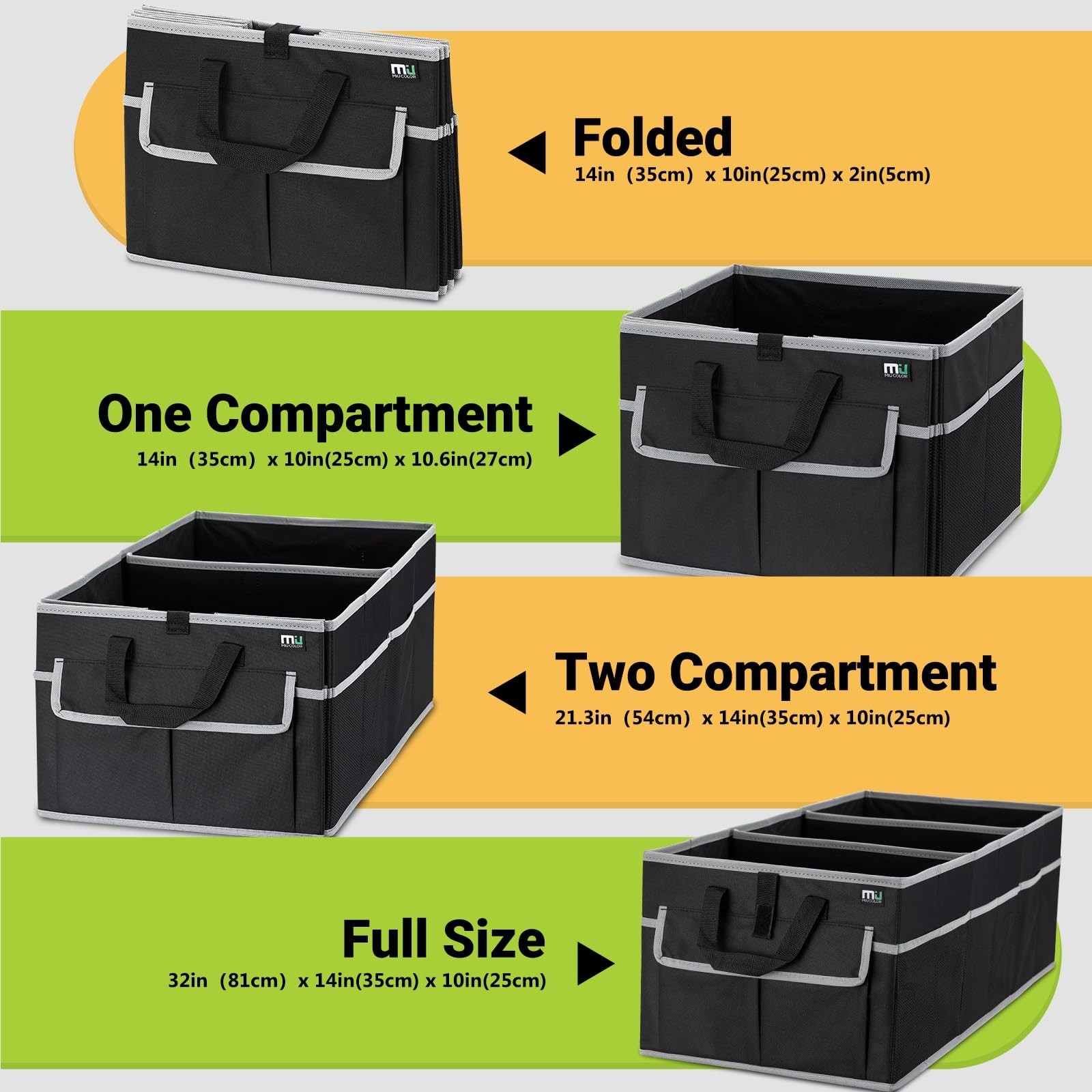 MIU COLOR Trunk Organizer for Car, SUV Trunk Organizer, 12 Pockets, Non-Slip …