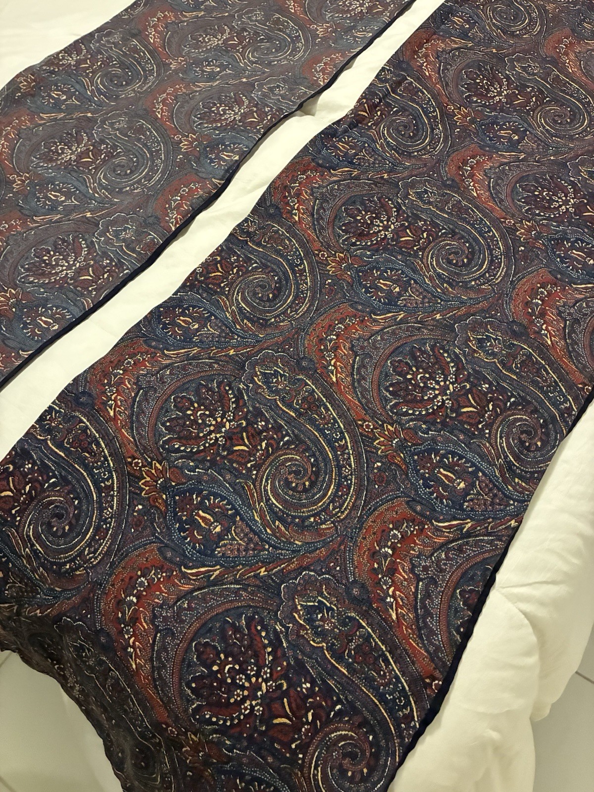 Chaps Ralph Lauren Valances SET/2 Paisley Indigo Isle Cotton Blue Red 80×18