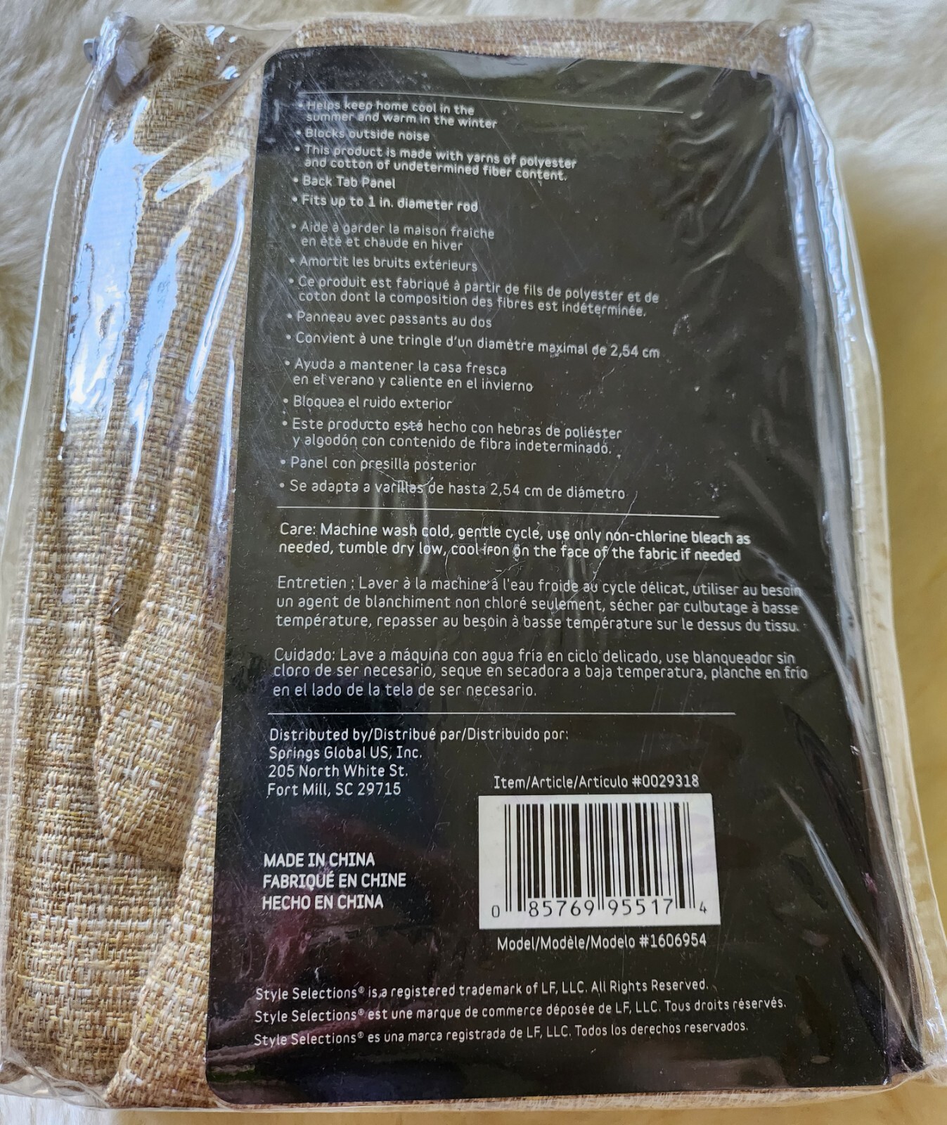 Style Selections Thermal Blackout Roberta Natural Back Tab Panel 42″ x 84″