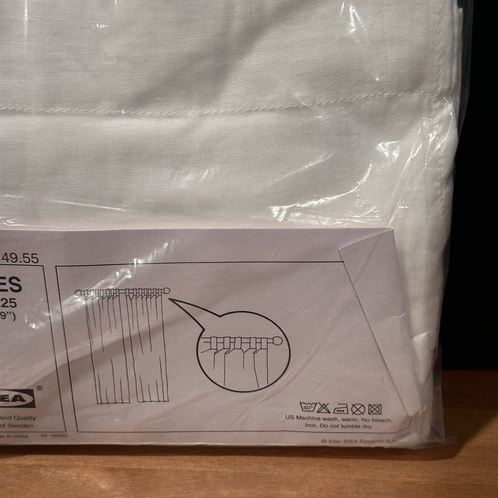 Ikea White Curtain Panels Set of 2 100% Cotton Tab Top Unlined Agnes Vtg 1995