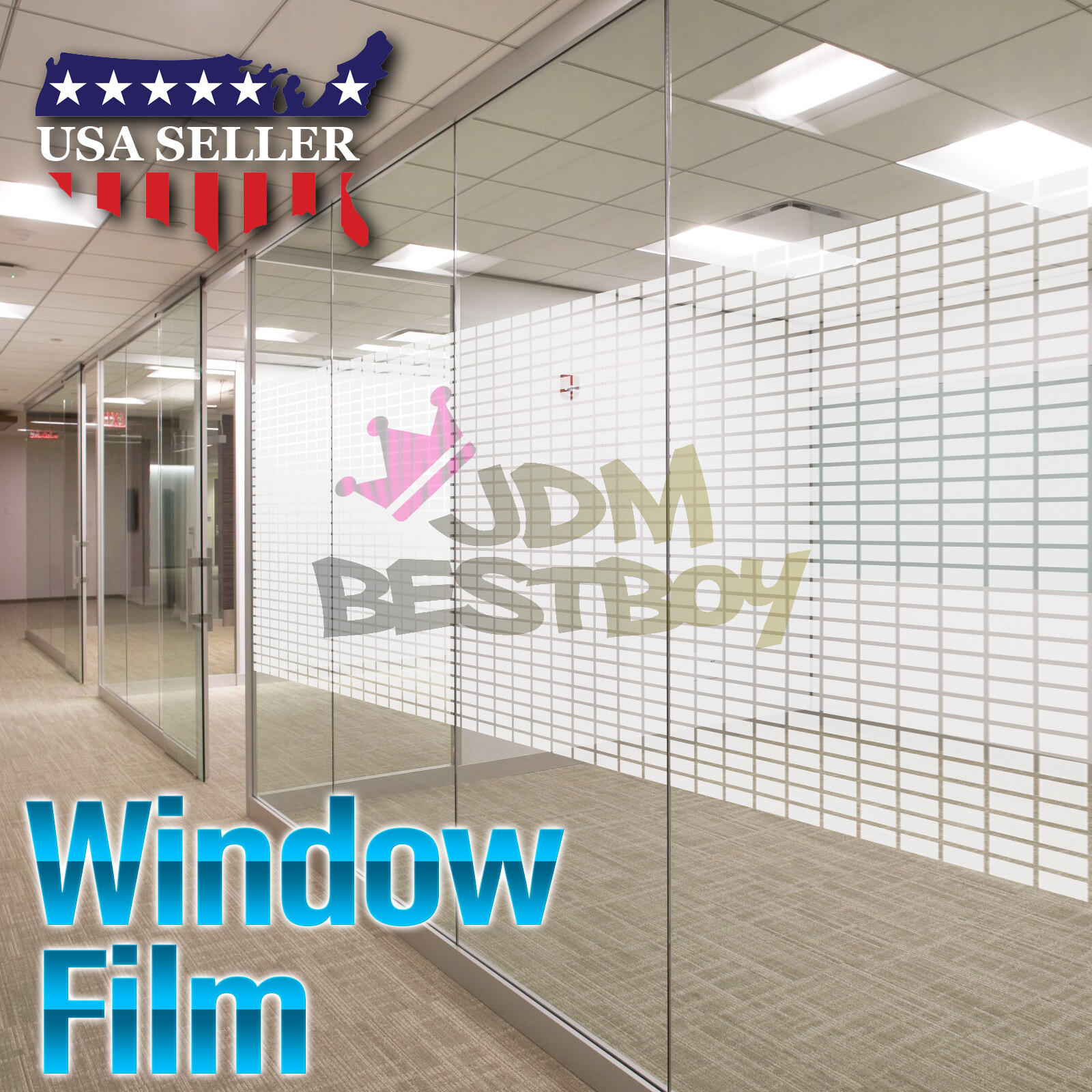 Medium Box Glass Film Static Cling Office Window Pattern Decoration Privacy #45