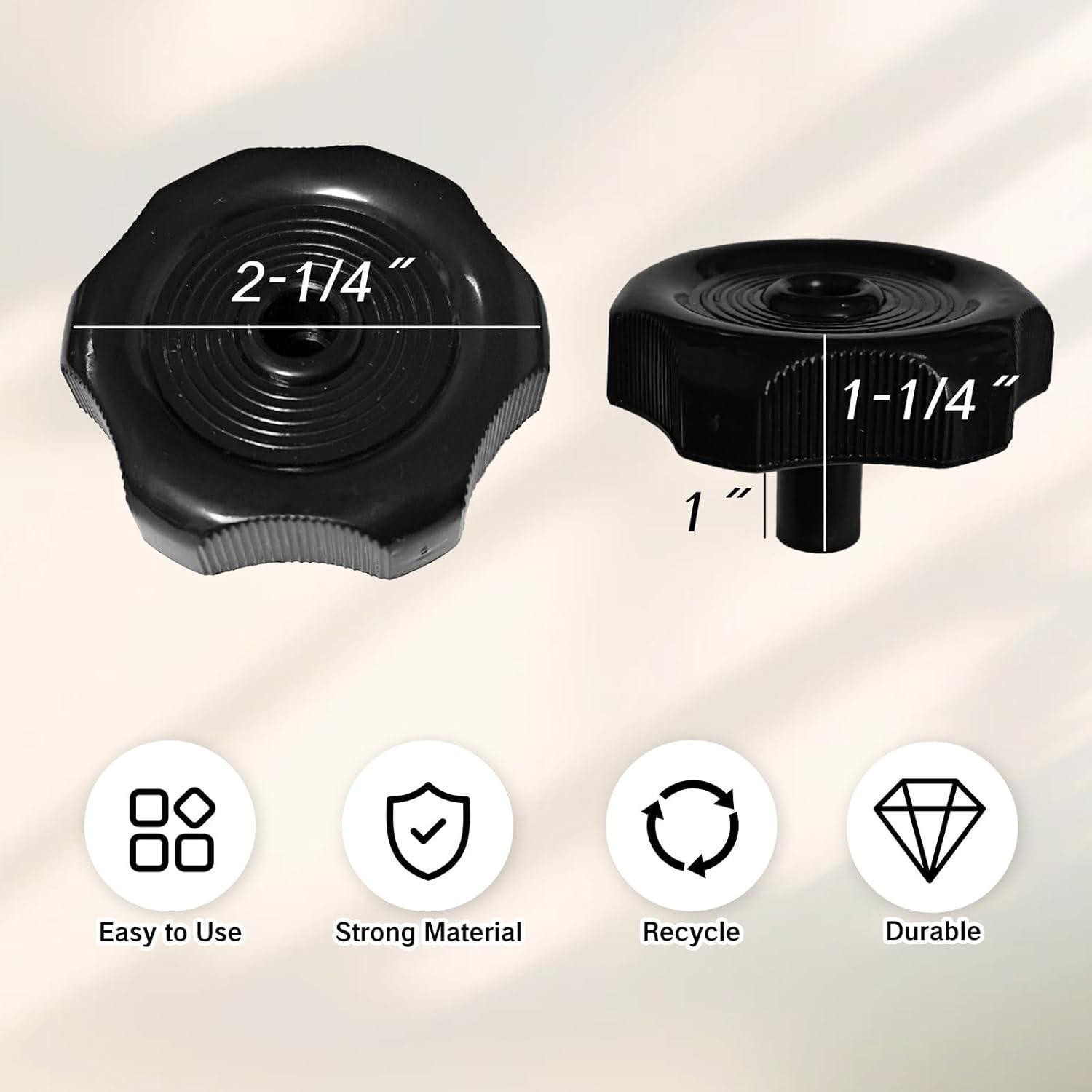 3Packs RV Window Crank Knob Replacement, 1” Shaft,2-1/4” Diameter for Trailers