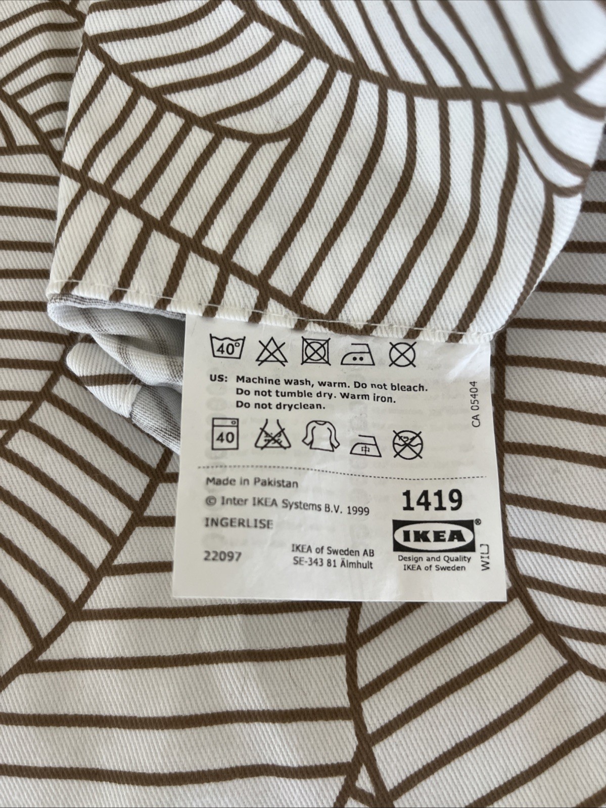 IKEA Set of 2 INGERLISE Mod Floral Unlined Grommet Curtain Panels 56×82”