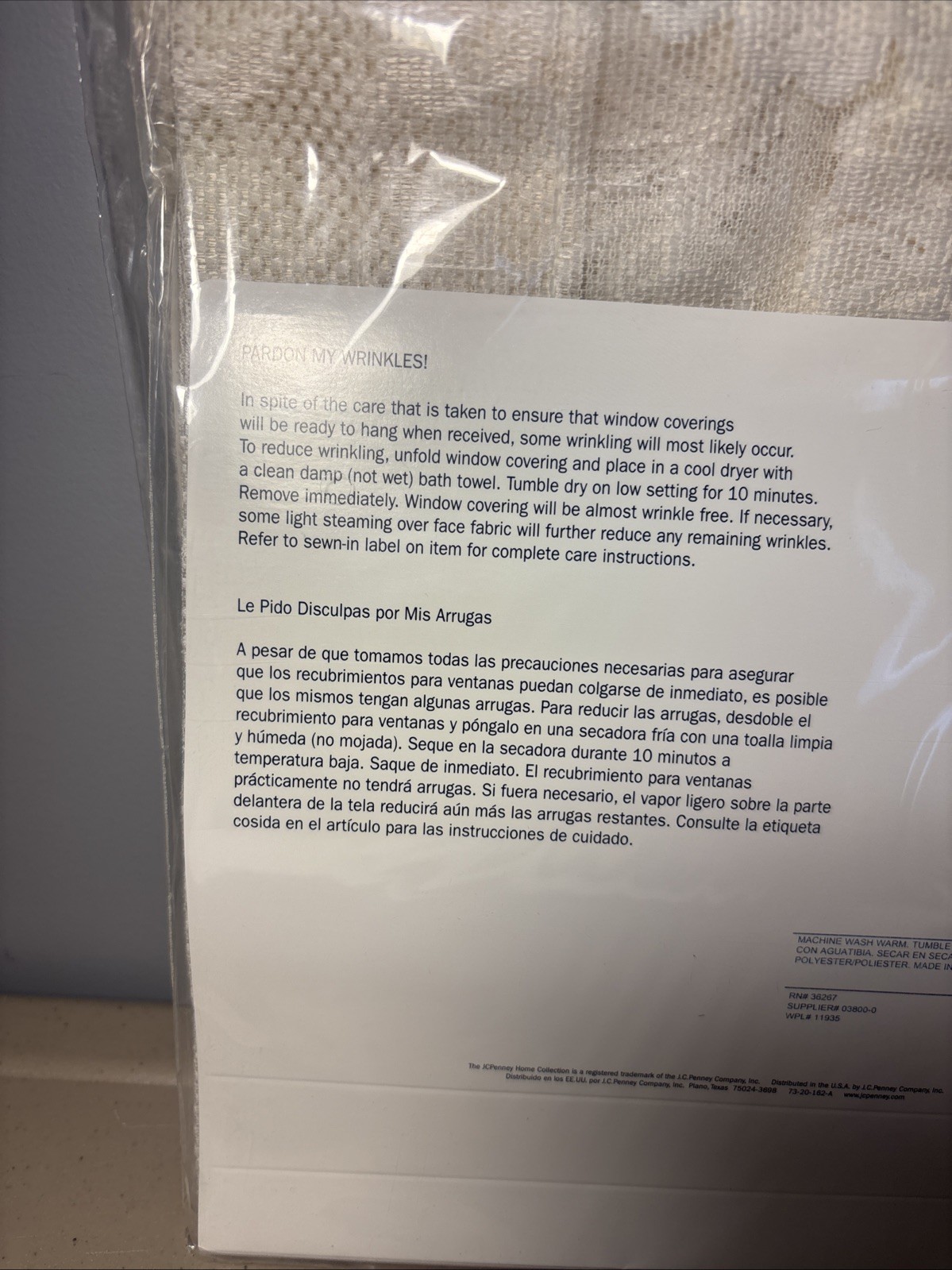 2 JC Penney Lace VALANCE Curtain PATTERN-SHARI 51”x 14” Cream 81. New In Package