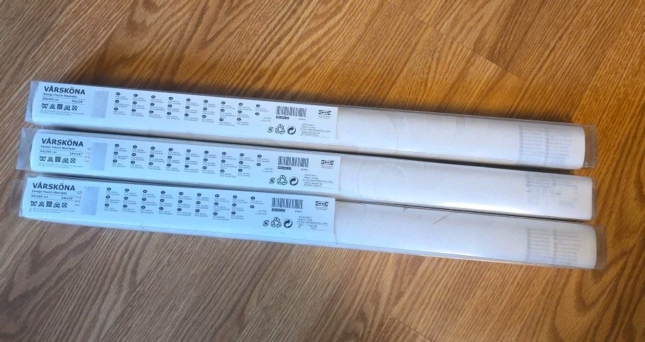 3 IKEA Varskona Window Blind Sliding Panel in White 60 x 300 cm 602.592.61