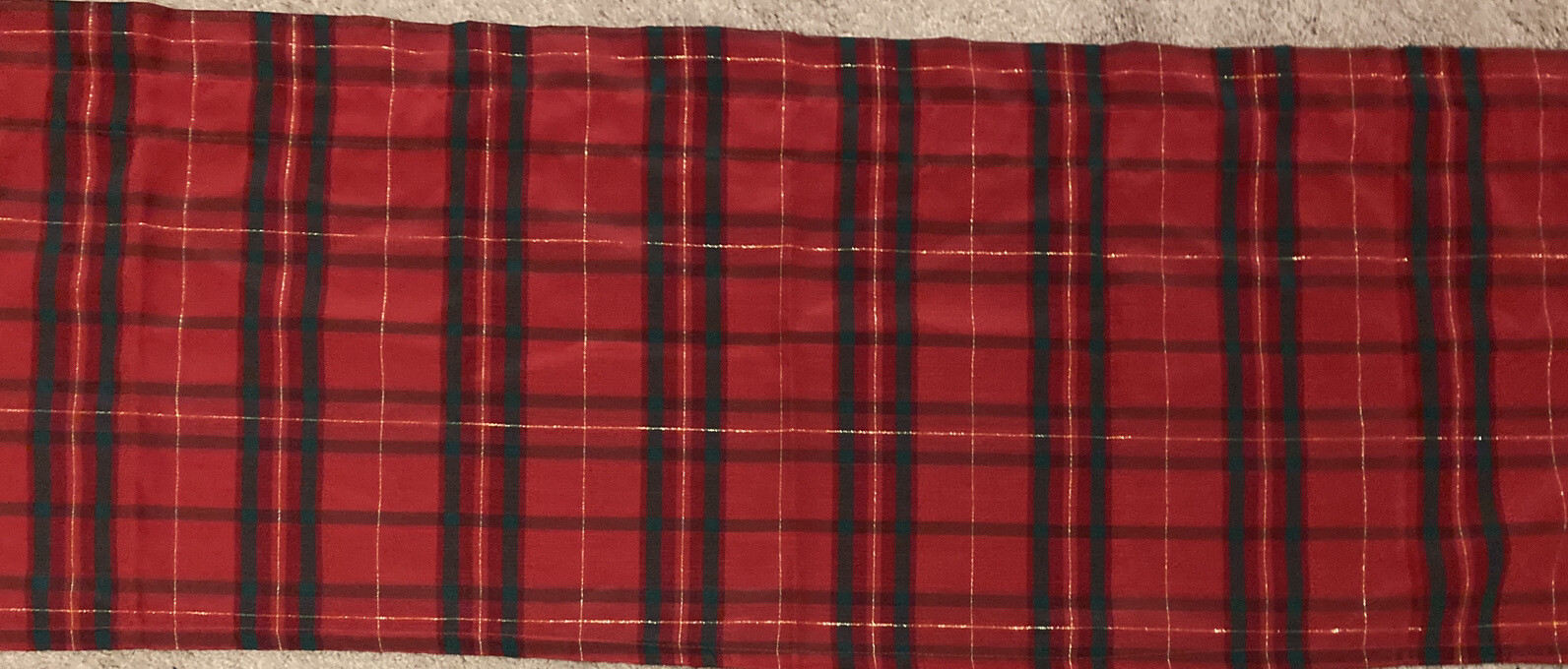 Plaid Country Valance red & tan 13″ x 60″