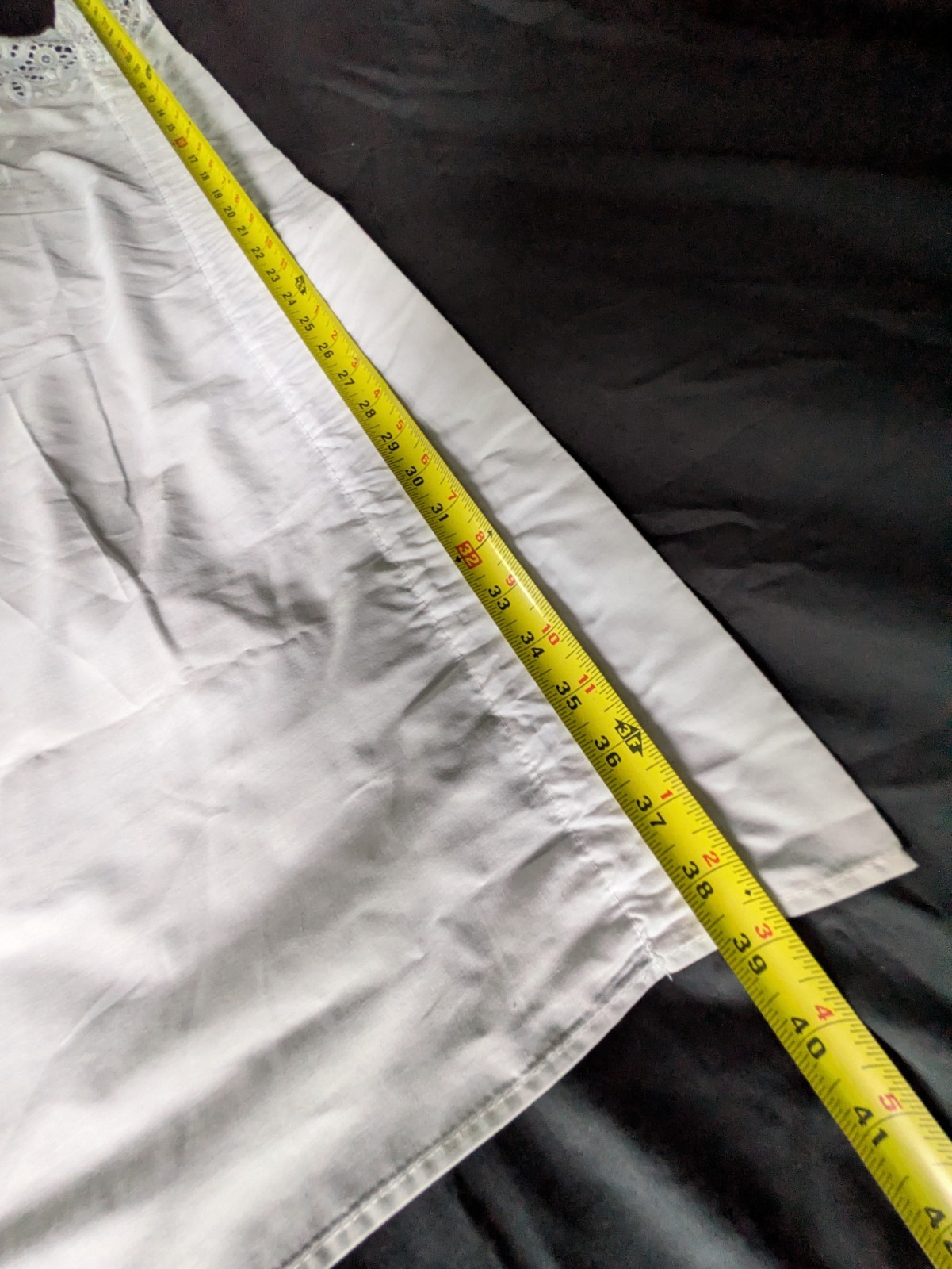 Vintage Battenberg Lace Curtain Pair Panel Set White with Embroidery 63″