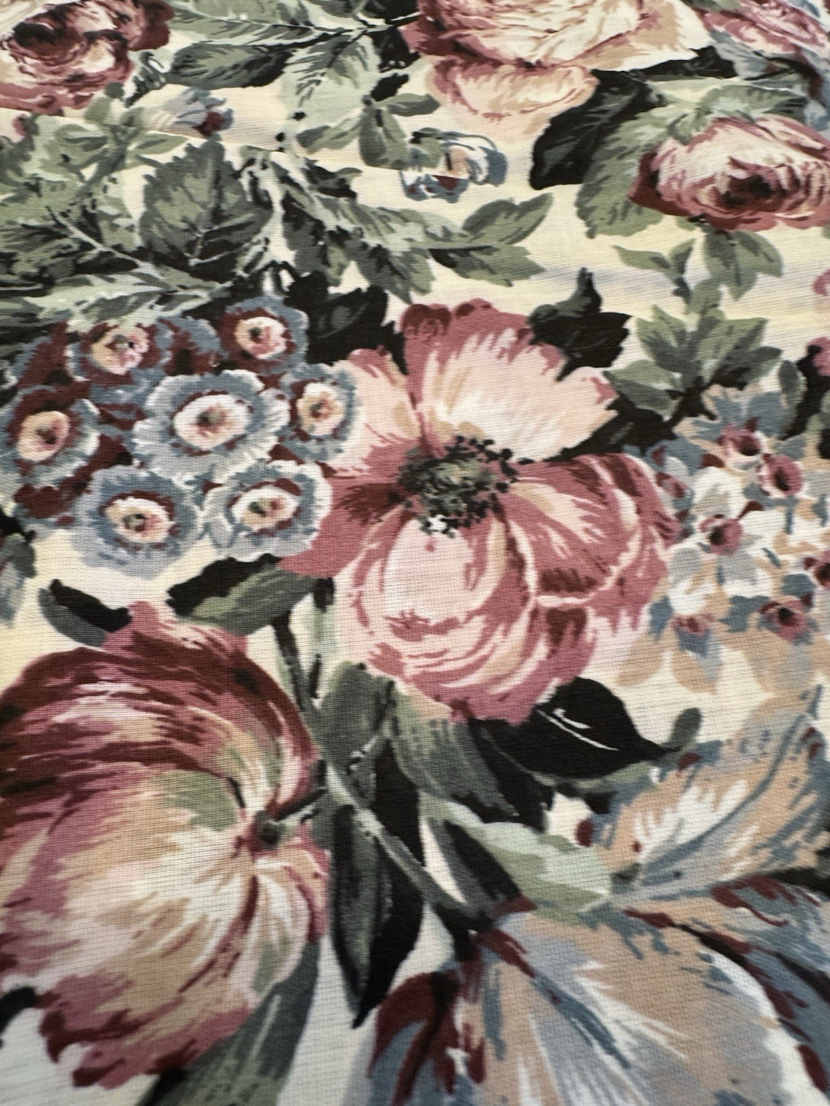 Croscill Valance Blue Pink Green Floral Rod Pocket 92″ x 18″ Reversible Cottage