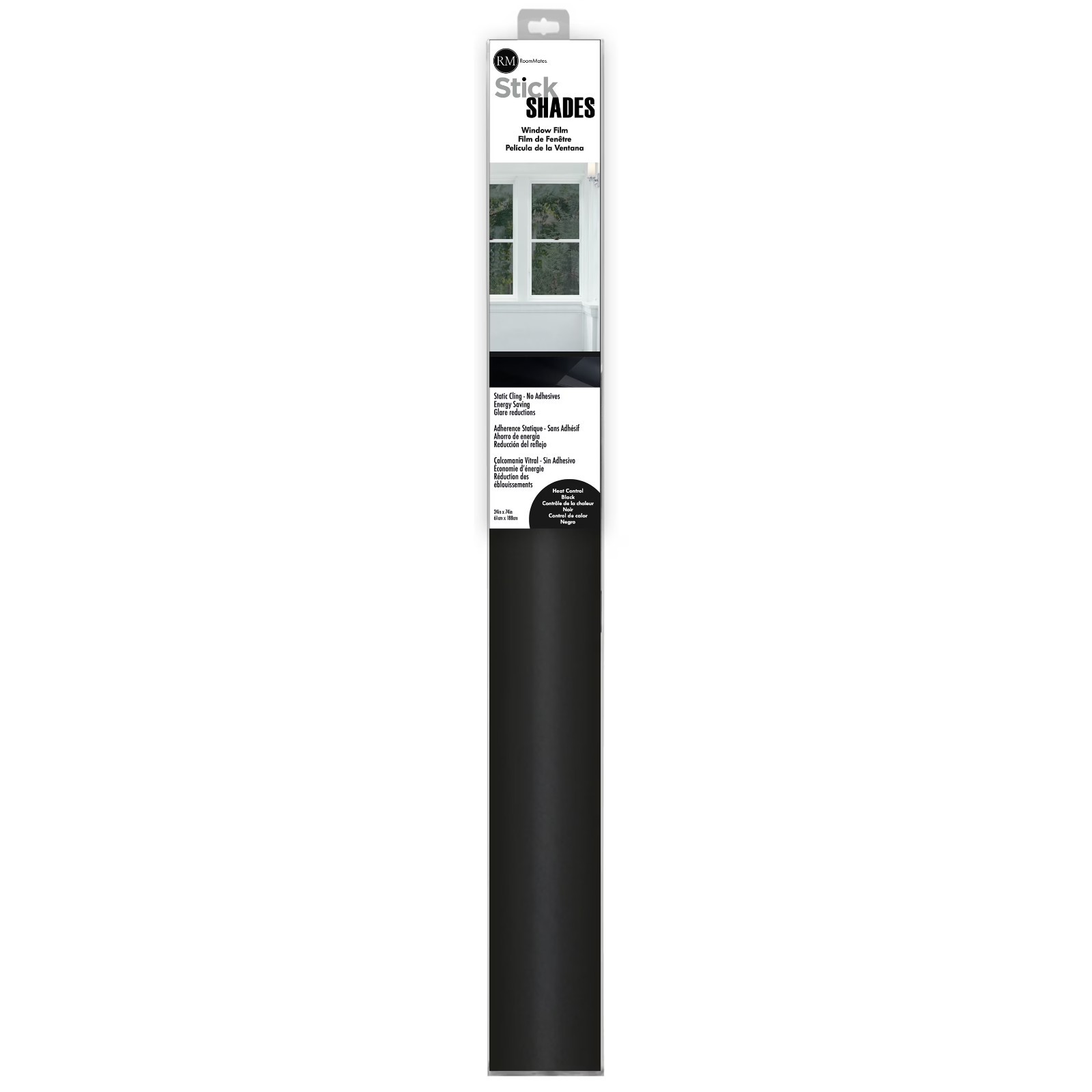 Heat Blocking One Way Mirror Window Film 74 x 24 Inch Privacy Tint