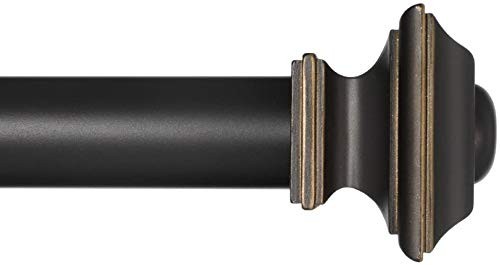 Drapery Treatment Window Curtain Rod – Square Design 1 1/8 Rod. 16 to 28 Inch…