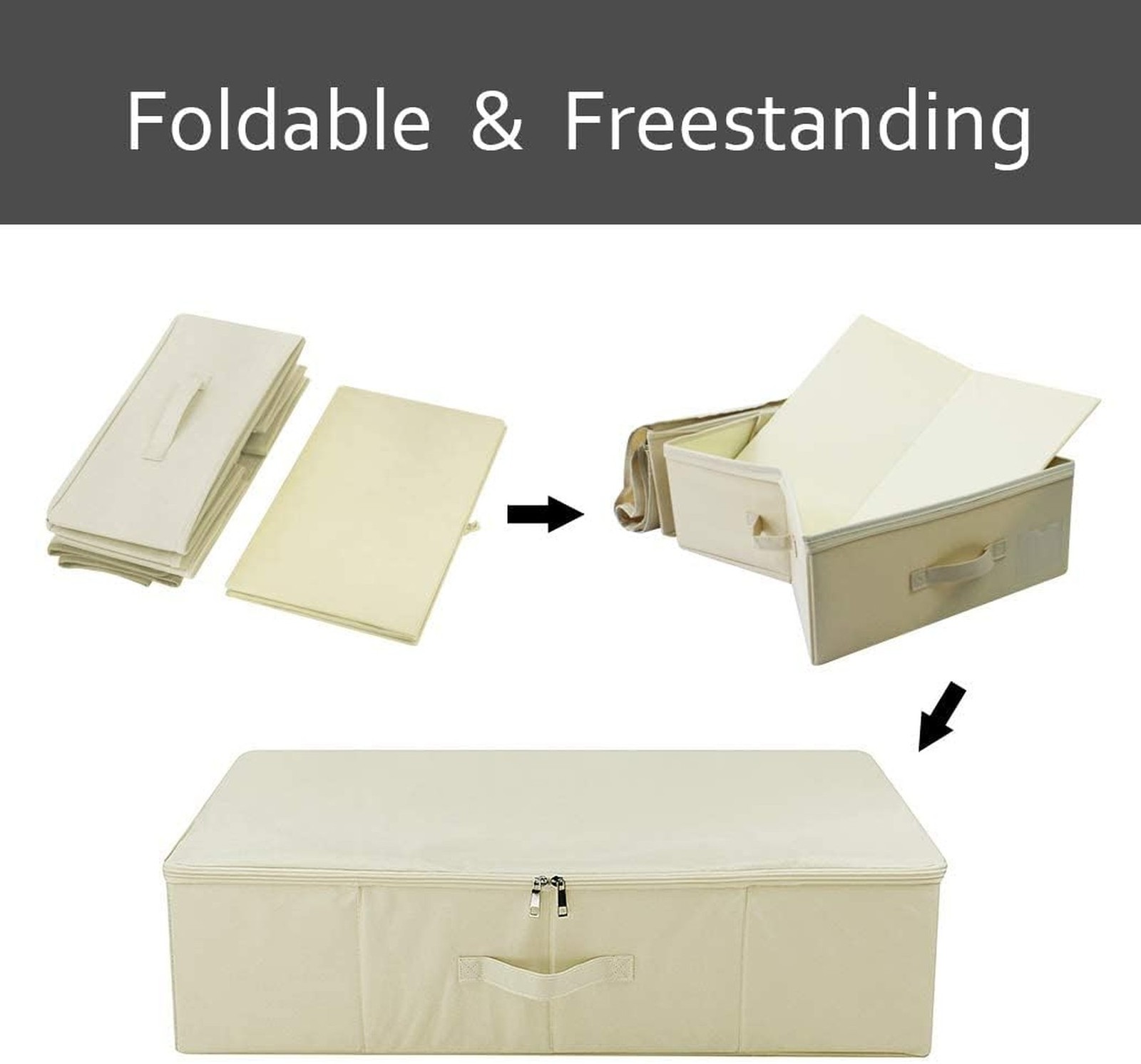 iwill CREATE PRO 3Pcs Collapsible Rigid Underbed Storage Bins, 27.5 * 15.7 * …