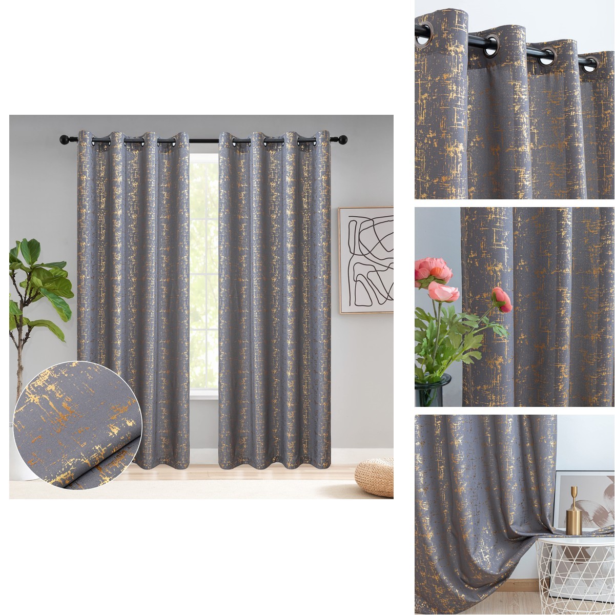 Taisier Home Soft Glittering Geometric Dots Curtains 108 – Luxury Drapes