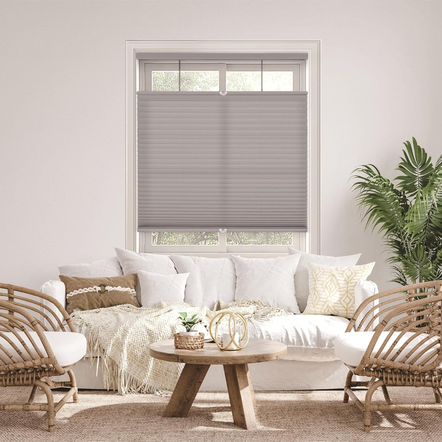 Cordless 1.5″ Light Filtering Cellular Shade, Anchor Gray 46.5×60