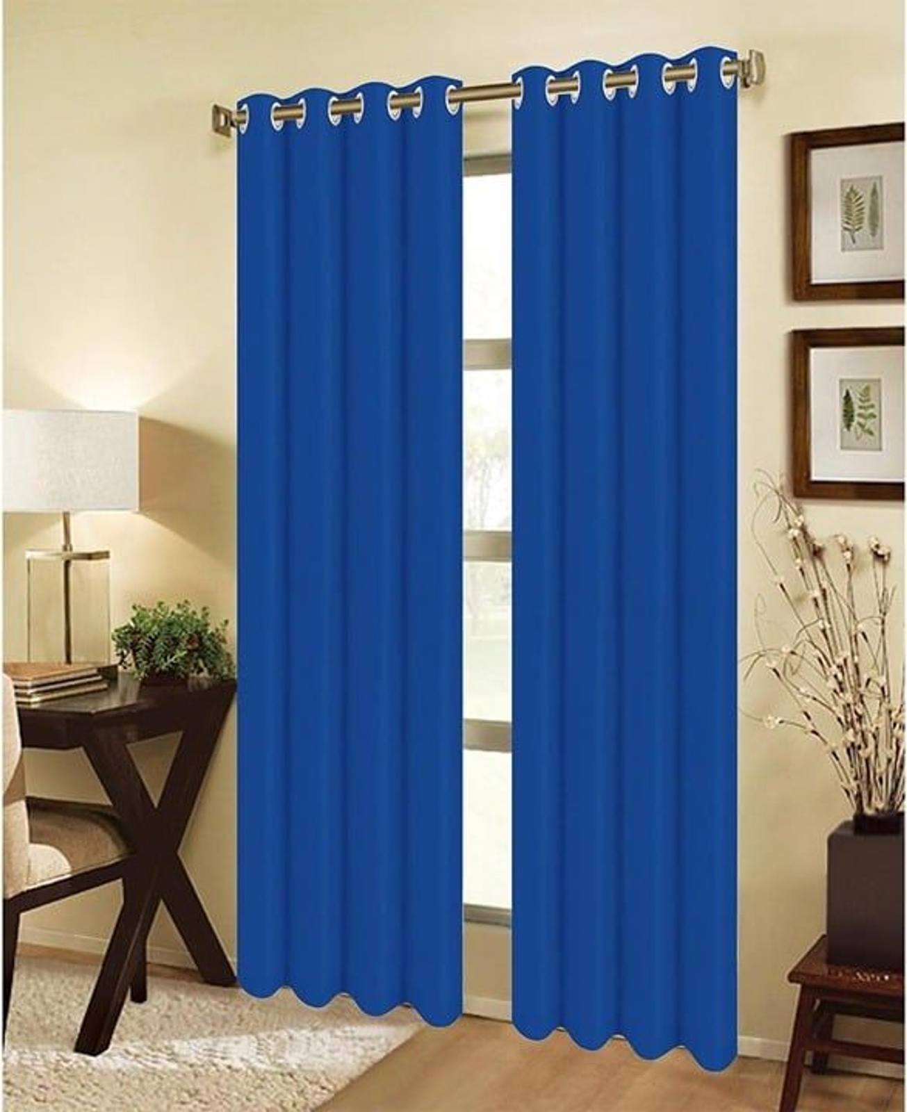 2 Pc Panels With Grommets Royal Blue Curtains 55″x63″ – Myra