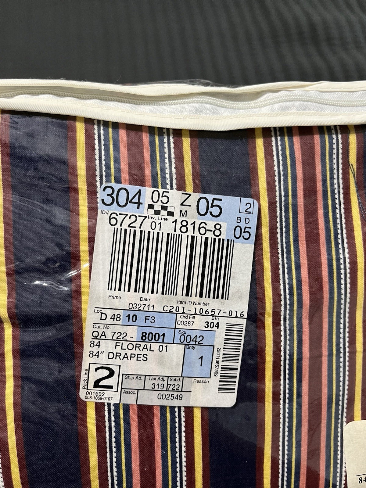 Window Panel /Valance Lot Of 2 Each Floral Stripe JCPenney/ Q Bed skirt (1111-g2