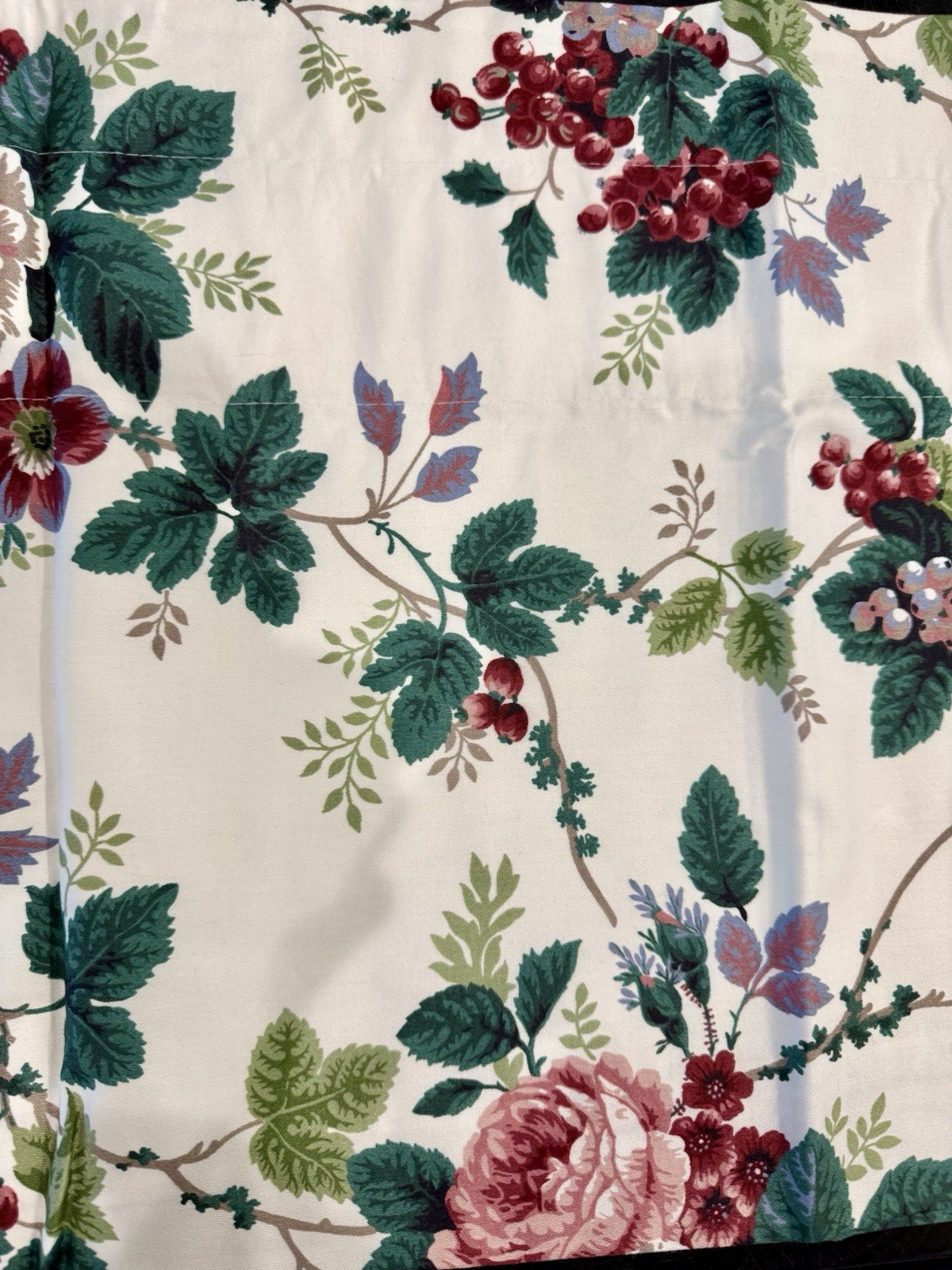 Montgomery Wards Pouffe Valances Grapes Ivy Roses Lined Set of TWO