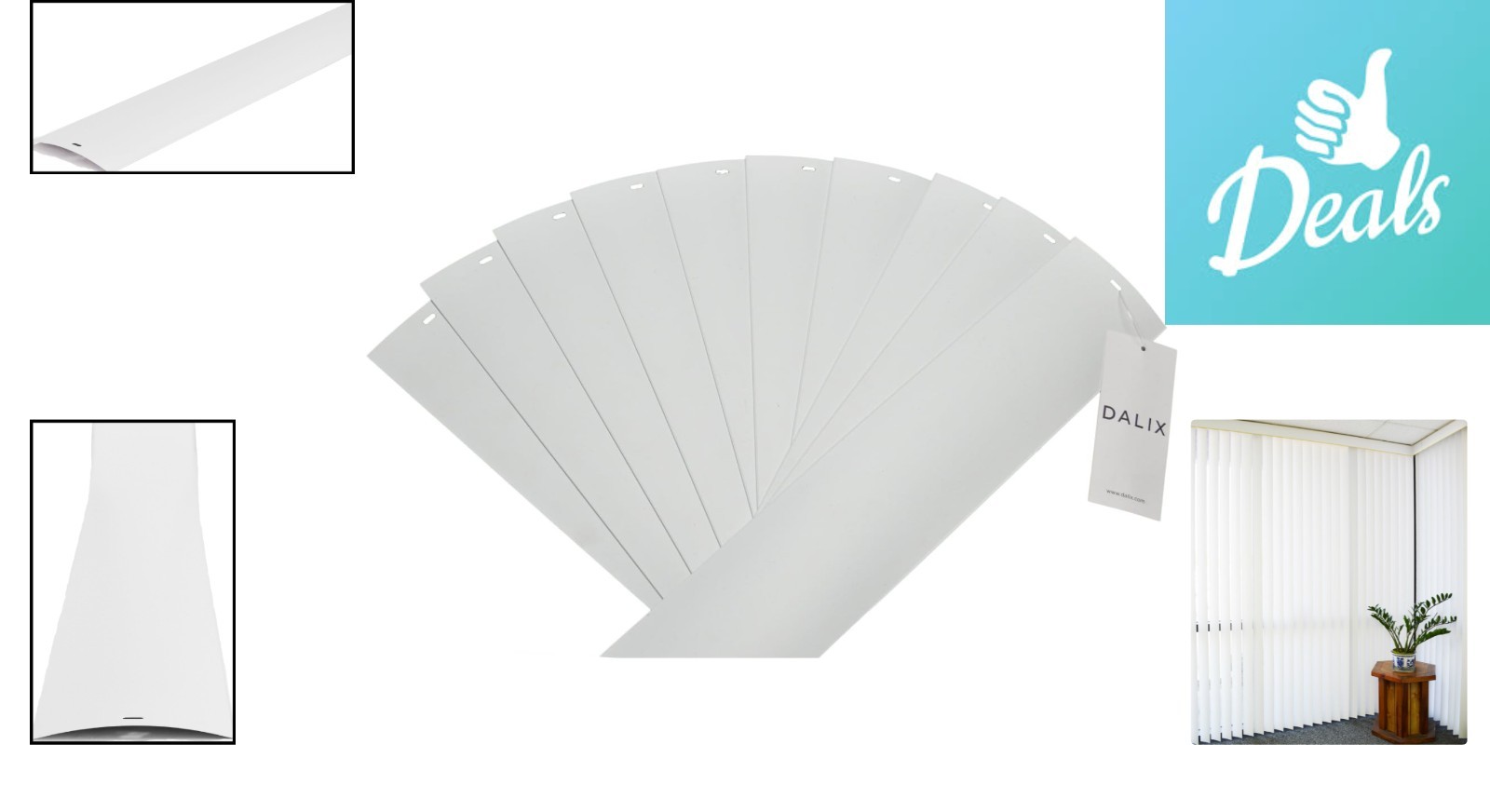 Elegant 10-Pack of Curved PVC Vertical Blind Slats – 82.5″ x 3.5″ Smooth Finish