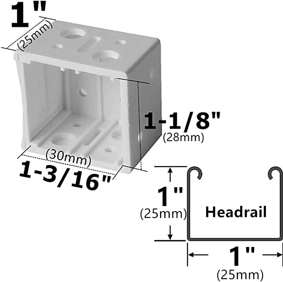 Versatile 4-Piece White Brackets for 1″ Mini Blinds – Inside/Outside Mounting