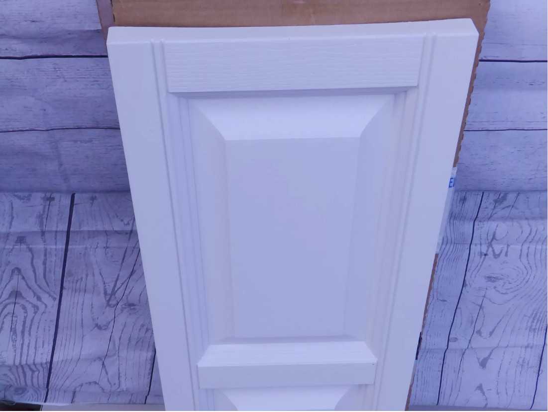 12″ x 35″ PLYGEM Raised Panel Board Window Shutters Pair In White Polypropylene
