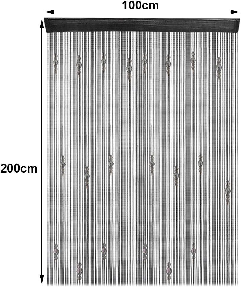 GREENWISH String Curtains Black Beads Curtains Doorway Tassel Curtain Thread New