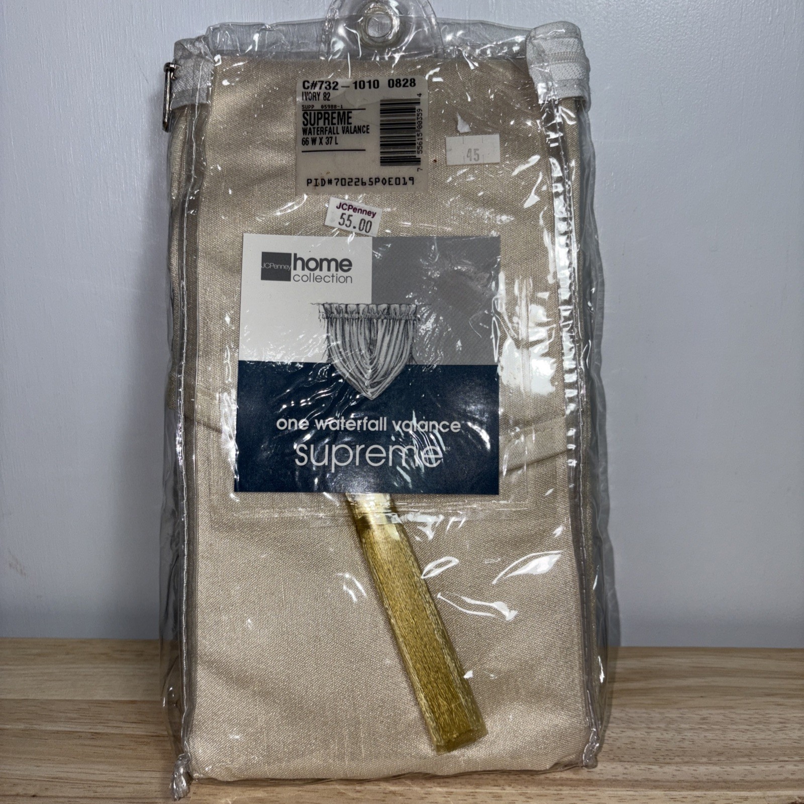 JCPenny Home Collection surpreme waterfall valance Ivory 82 C# 732-1010 0828