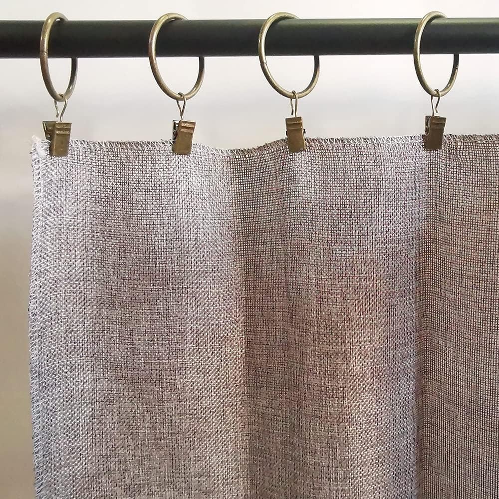 Durable 100 Pack Bronze Drapery Clip Rings – Supports Heavy Curtains, 1.5 in ID