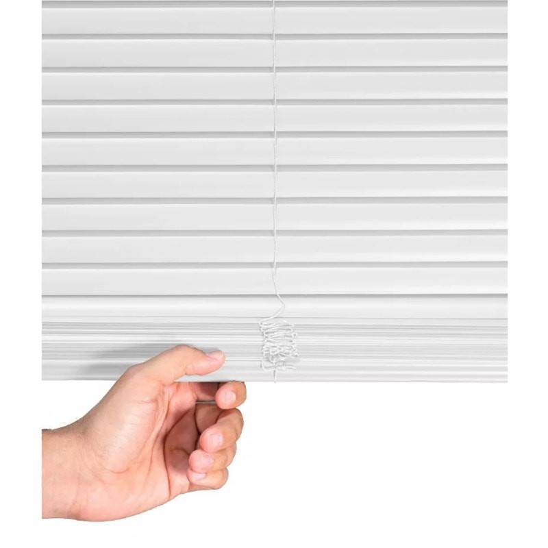 24″x36″ Chicology Light Filtering Vinyl Mini Blind White, Cordless, 1in Slats