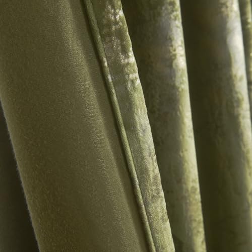 Luxury Gold Foil Print Moss Green Velvet 52″W x 96″L (Pack of 2) Mossgreen