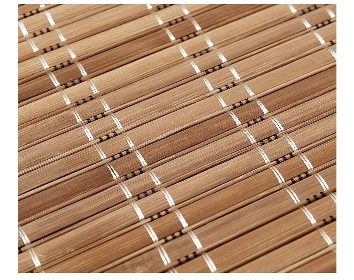 Chicology Cordless Light Filter Natural Woven Bamboo Roman Shade Brown Squirrel