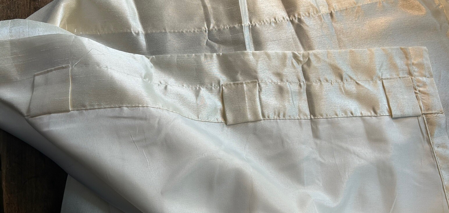 108″x53″) Satin Window Fully Lined Curtain Panel Off White. 1 Curtain.