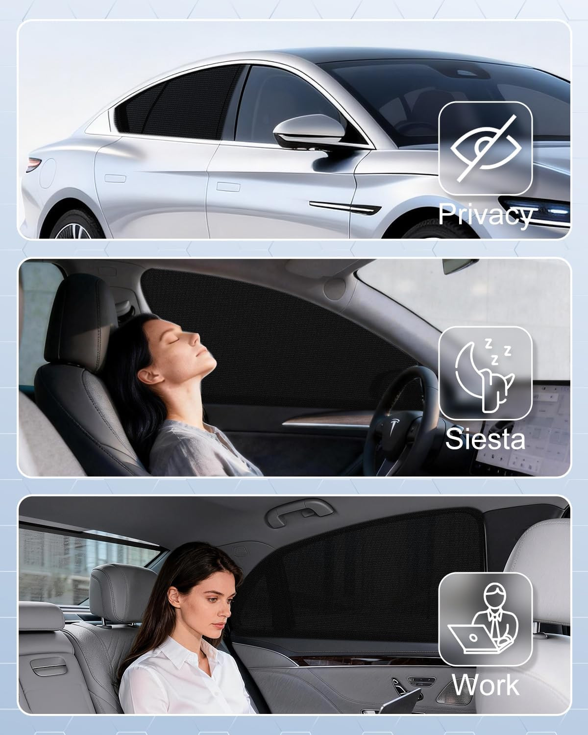 Car Window Shades for Side Windows 2 Pack UV Protection Privacy Window Covers